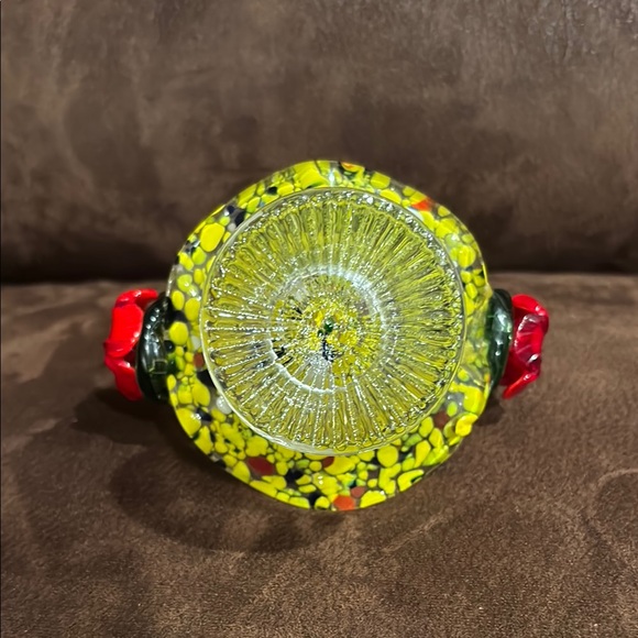 Glass Basket with Floral Accents EUC - Picture 6 of 9